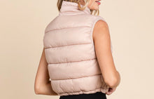 Load image into Gallery viewer, Mocha High Neck Zipper Puffer Vest
